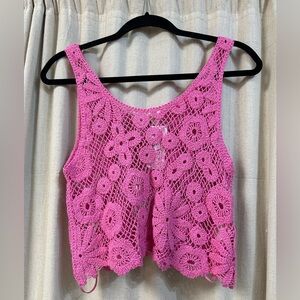 NWT New In Floral Crochet Tank